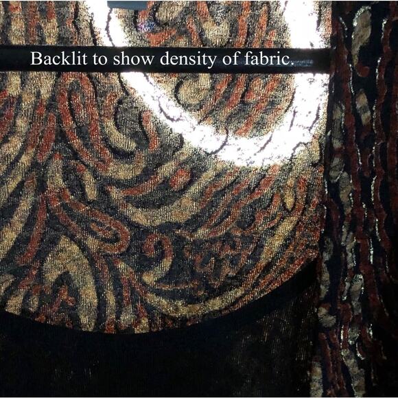 JM COLLECTION Jacket Womens L Metallic Shimmer Knit Twinset Textured Leopard - Picture 6 of 10